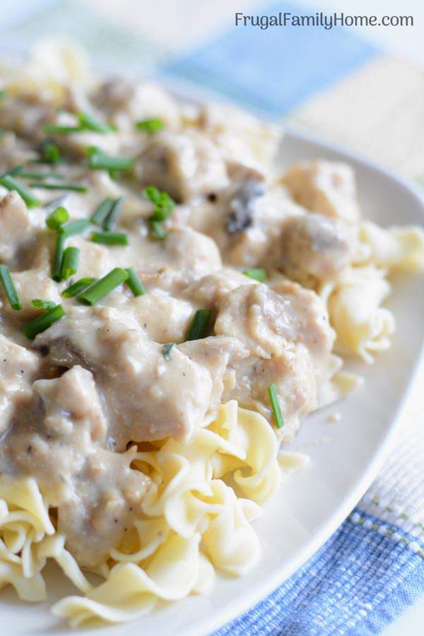 This is a simple and easy creamy chicken mushroom recipe. It’s a one pot dish that is great for the summer because you cook it in the skillet. It’s equally delicious served over pasta or rice and it can be made dairy free too.