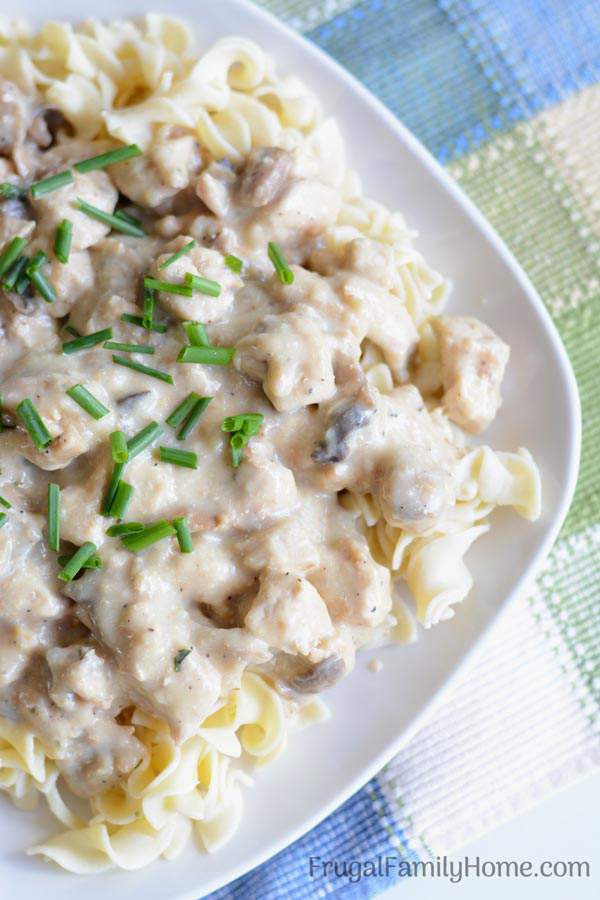 This is a simple and easy creamy chicken mushroom recipe. It’s a one pot dish that is great for the summer because you cook it in the skillet. It’s equally delicious served over pasta or rice and it can be made dairy free too.