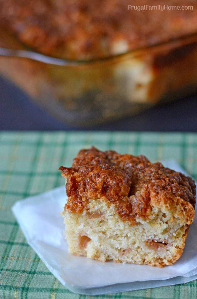 Quick and Easy Rhubarb Crumble Coffee Cake | Frugal Family Home