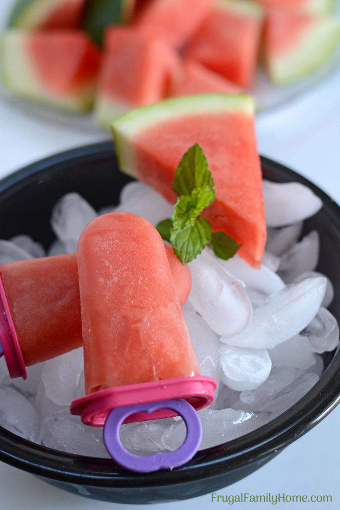 How to Make Homemade Watermelon mint Popsicles with mint. This is a simple, easy, and healthy recipe for watermelon popsicles that kids and adults will love. The added mint makes them cool and refreshing on a hot summer day.
