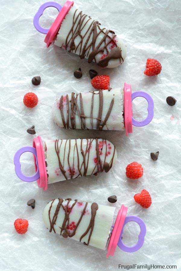 Easy Raspberry Cream Popsicles (Dairy Free and Low Sugar Options)