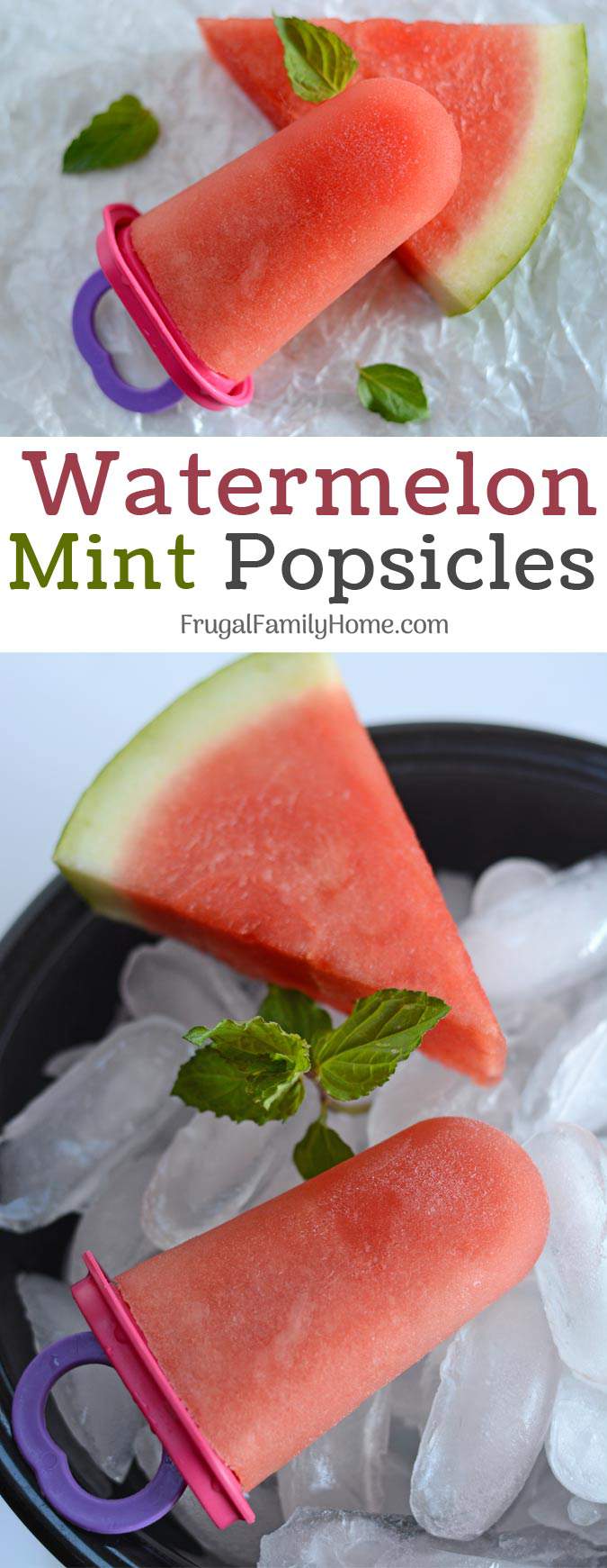 How to Make Homemade Watermelon Popsicles with mint. This is a simple, easy, and healthy recipe for watermelon popsicles that kids and adults will love. The added mint makes them cool and refreshing on a hot summer day.