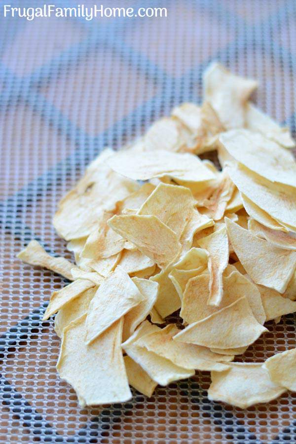 Homemade apple chips are simple, healthy and easy to make with this recipe. Only one ingredient needed. Plus I’ve shared three ways to dry your apple chips. I’m sure one of these methods will work for you.