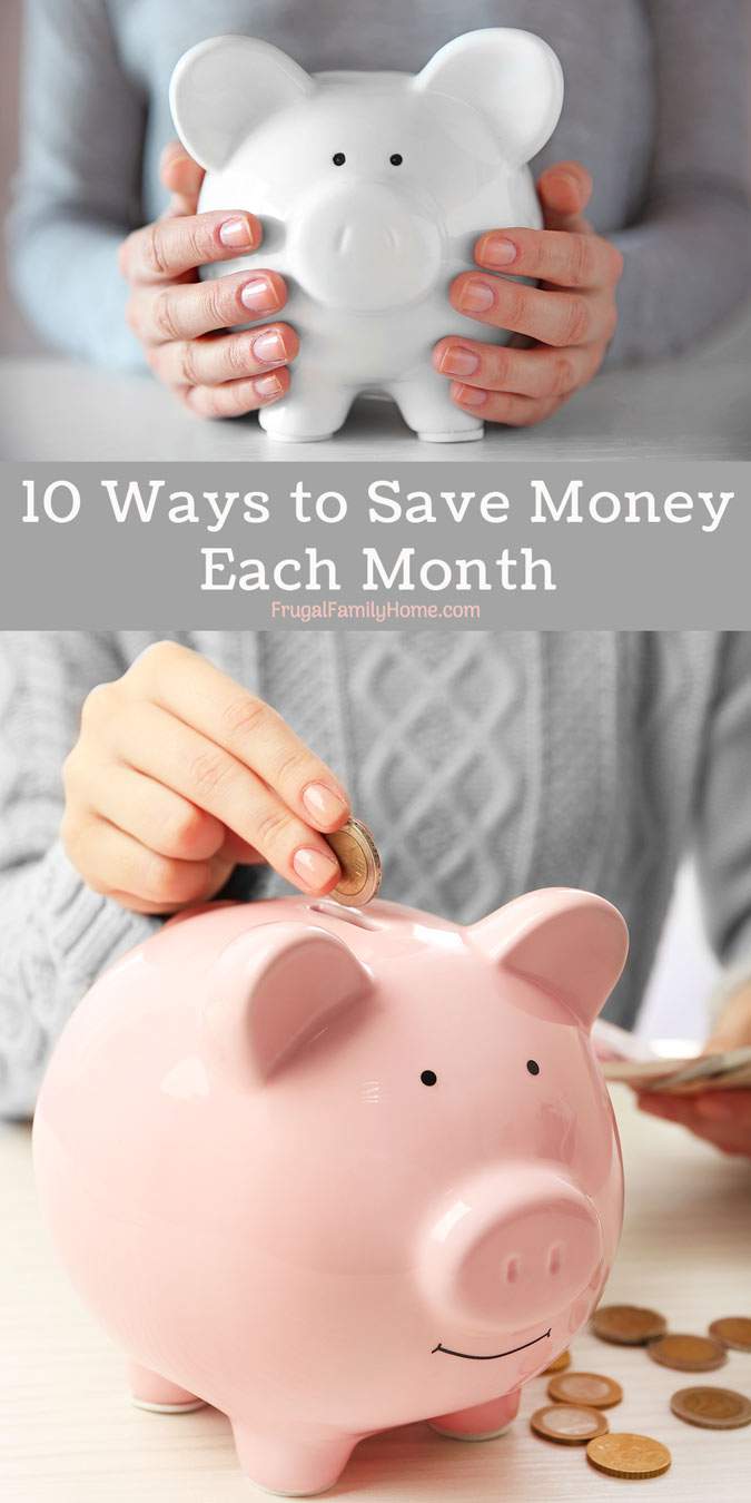 10 easy ways to save money each month. Each of these money saving ideas doesn't take long to do but can really save you money. How much will you be able to save each month?!