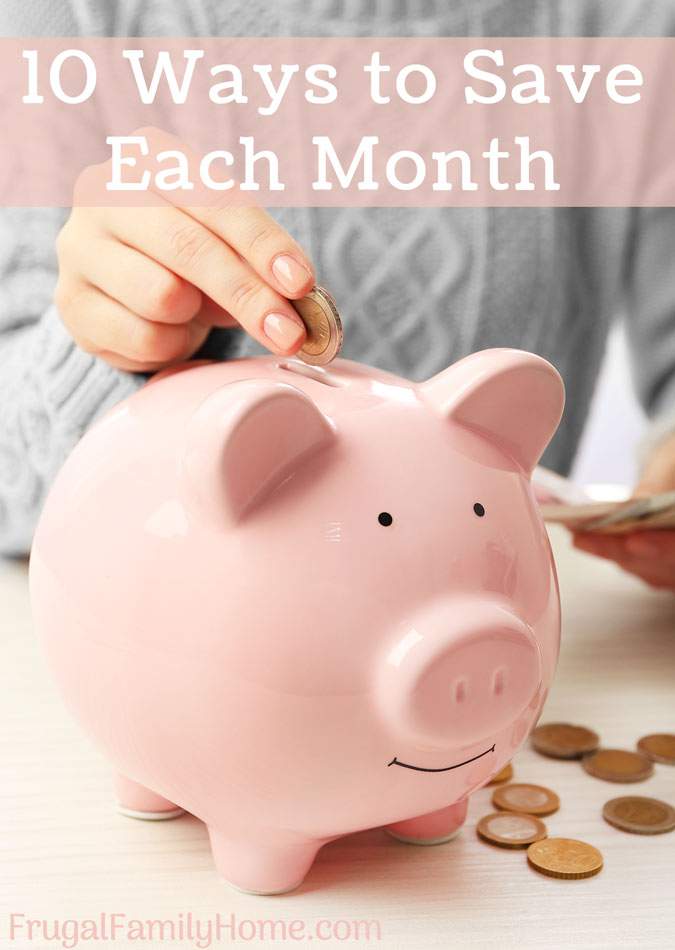 10 easy ways to save money each month. Each of these money saving ideas doesn't take long to do but can really save you money. How much will you be able to save each month?!