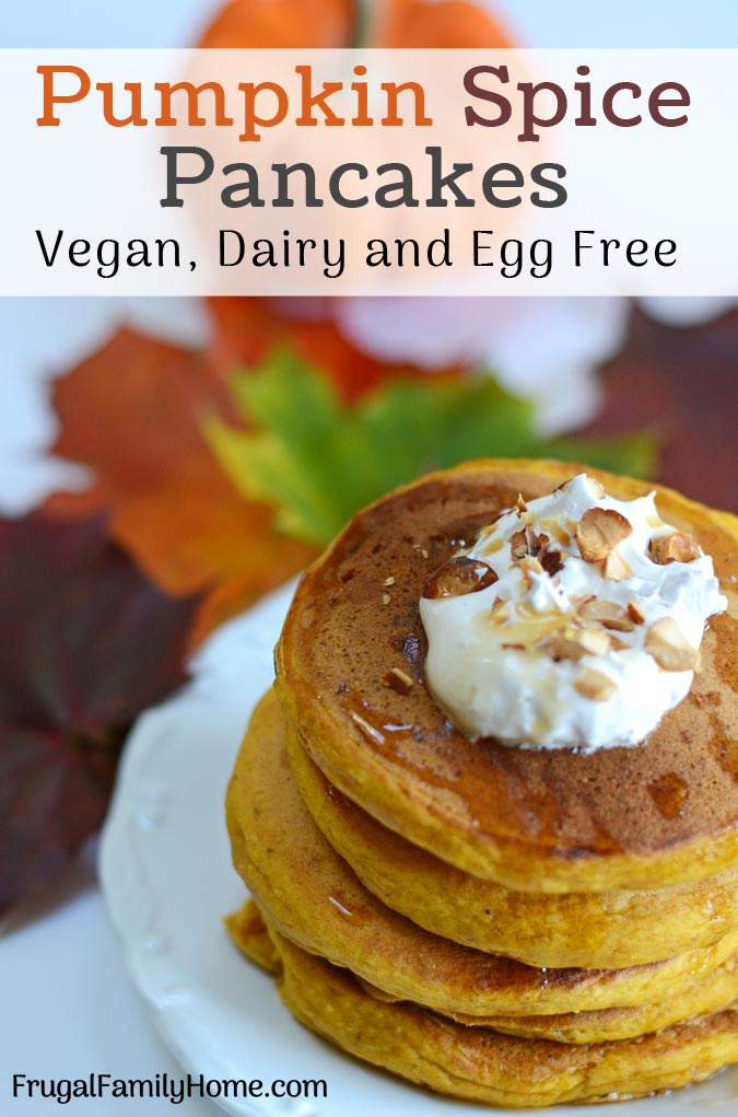 Easy Pumpkin Pancakes. These pumpkin spice pancakes are easy to make from scratch. I’ve included vegan options with no milk and no eggs. They are a healthy fall flavor pancake treat.