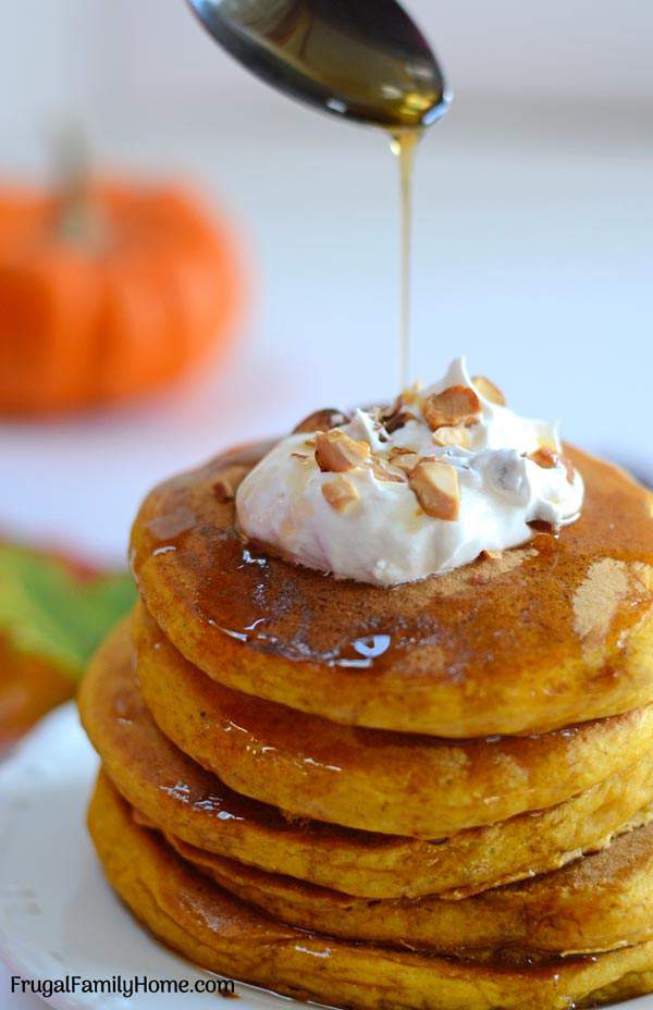 Easy Pumpkin Pancakes. These pumpkin spice pancakes are easy to make from scratch. I’ve included vegan options with no milk and no eggs. They are a healthy fall flavor pancake treat.