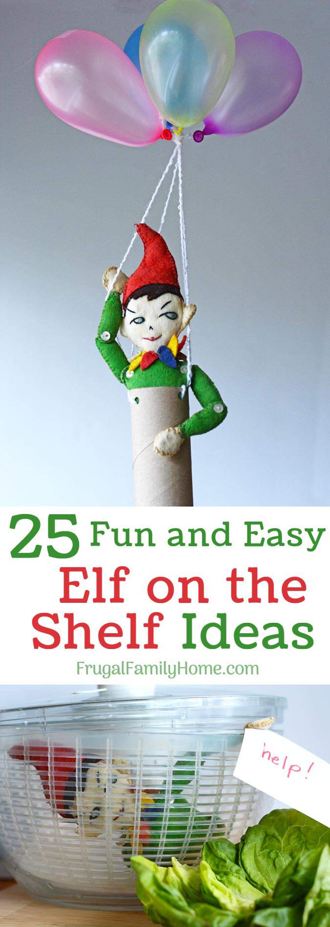 25 good elf on the shelf ideas for boys and for girls. Some of these elf on the shelf ideas are funny but they are all for kids. Be sure to grab the printable elf pack too with an arrival note and a goodbye note, 25 easy elf on the shelf ideas as well as a note for those nights when you forgot to move the elf.