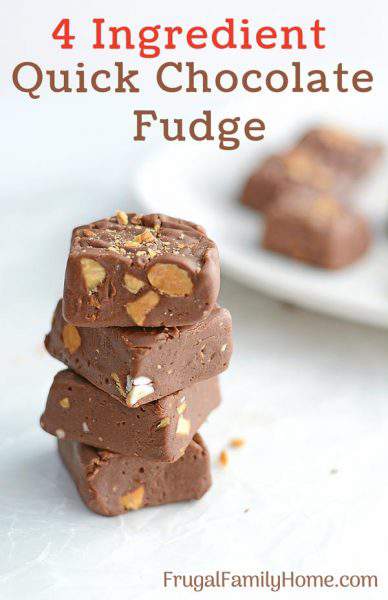 How to Make Easy Fudge, Only 4 Ingredients Needed | Frugal Family Home