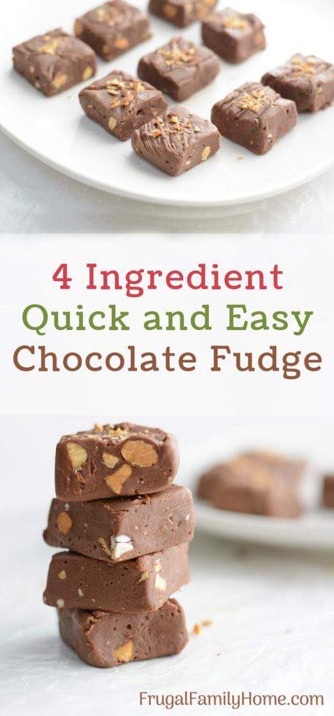 How to Make Easy Fudge, Only 4 Ingredients Needed | Frugal Family Home