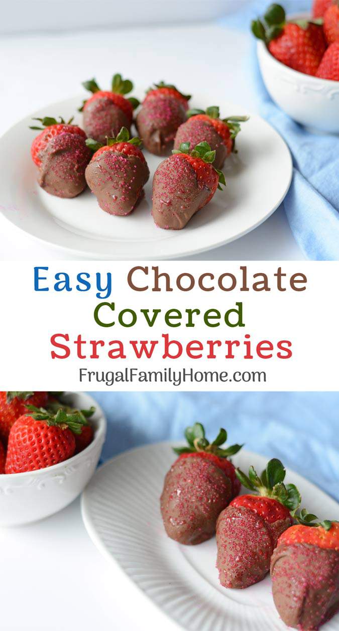 Pin this easy chocolate covered strawberry recipe. 