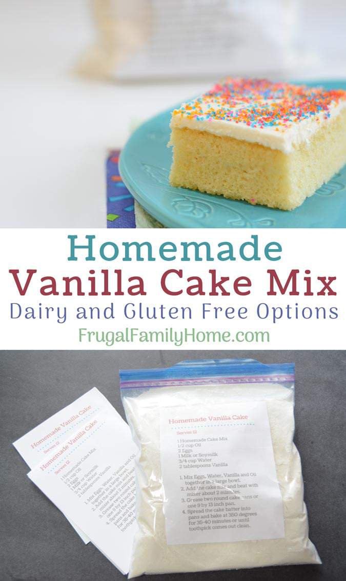 Easy homemade vanilla cake mix from scratch, this is an easy diy vanilla cake mix. It makes the best most moist cake ever. Grab the printable recipe and the printable labels too.