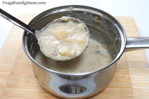 Homemade Potato soup in the pot.