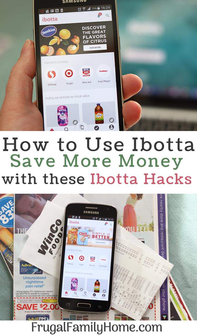 Two photo put together for how to use Ibotta