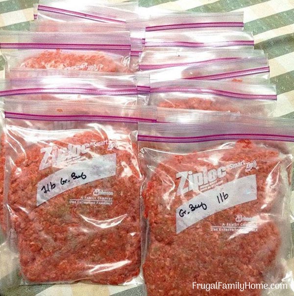 We buy ground beef in bulk and Ziploc it into smaller portions