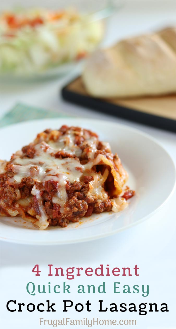 Crock Pot Lasagna Recipe, Only 4 Ingredients Needed