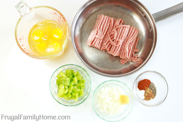 Ingredients for the easy taco pie quiche