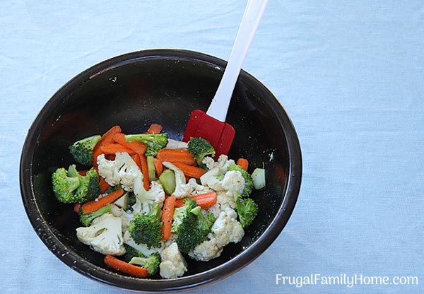 The vegetables for the sweet chili chicken recipe.