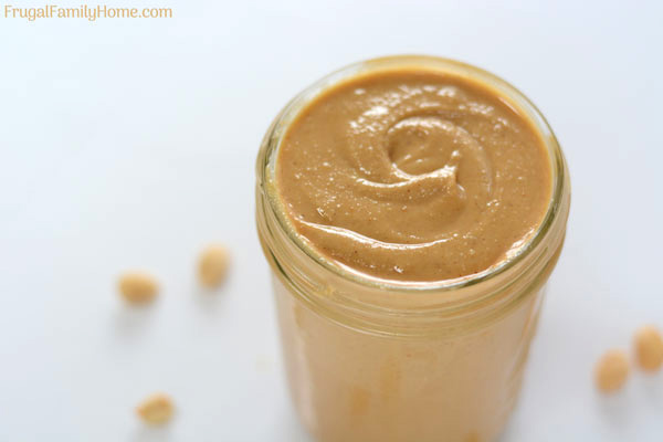 Homemade peanut butter in a jar