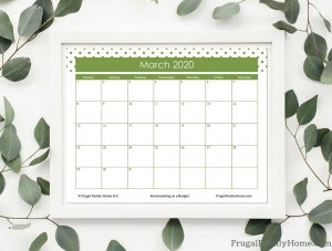 Editable and Printable March Calendar Pack | Frugal Family Home