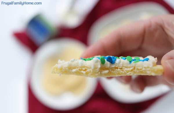 The tender inside of the no chill sugar cookie.