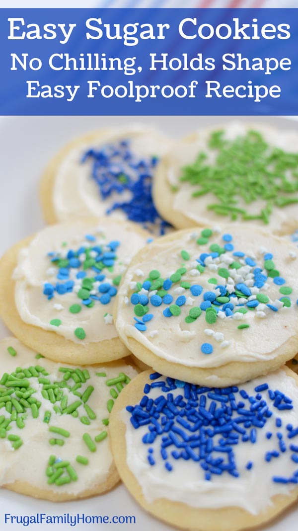 Easy to make sugar cookies on a plate.
