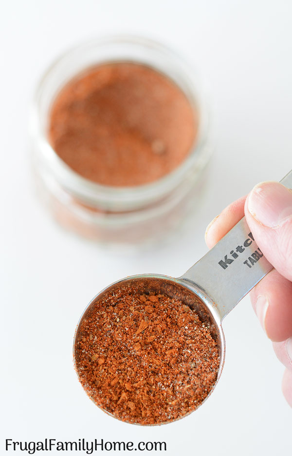 The finished homemade taco seasoning recipe