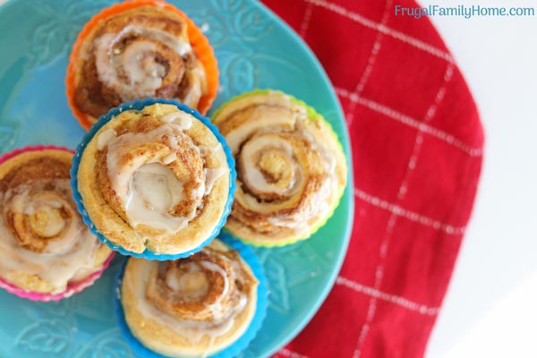 Homemade cinnamon rolls on a plate