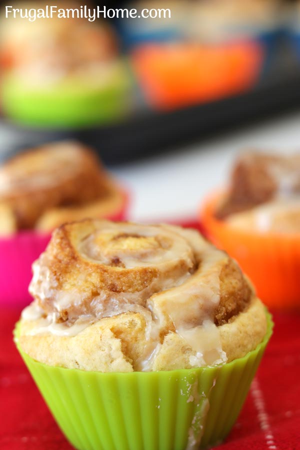 A yummy homemade cinnamon roll made without yeast.