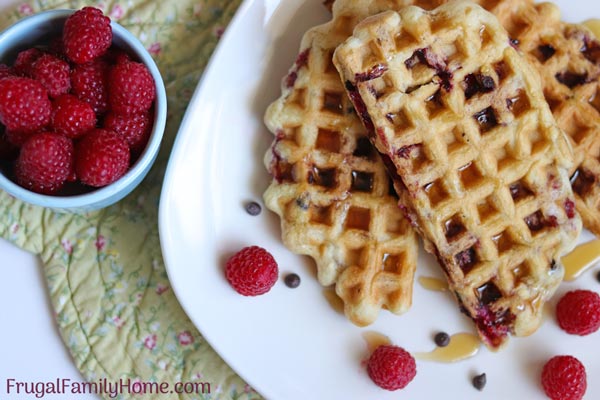 A nice serving of homemade waffles.