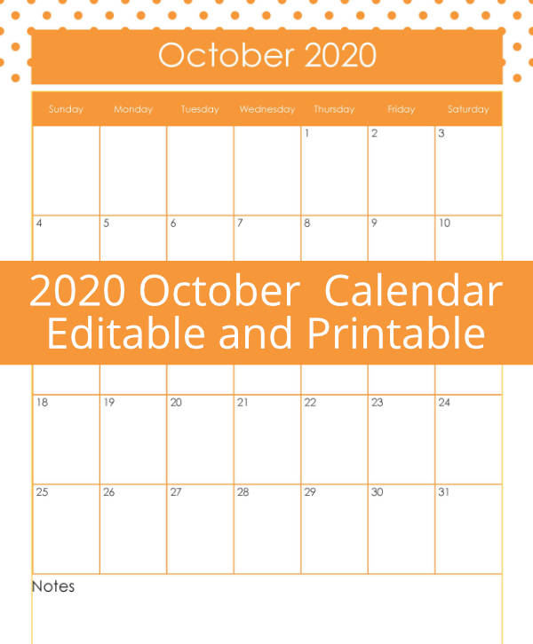 Free Printable and Editable October Calendar Pack Frugal Family Home