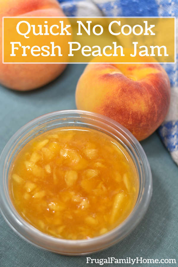 The fresh peach jam ready for freezer.