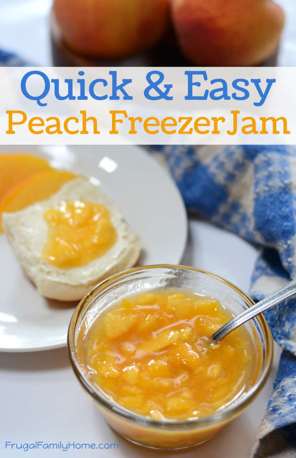 A bowl of peach freezer jam