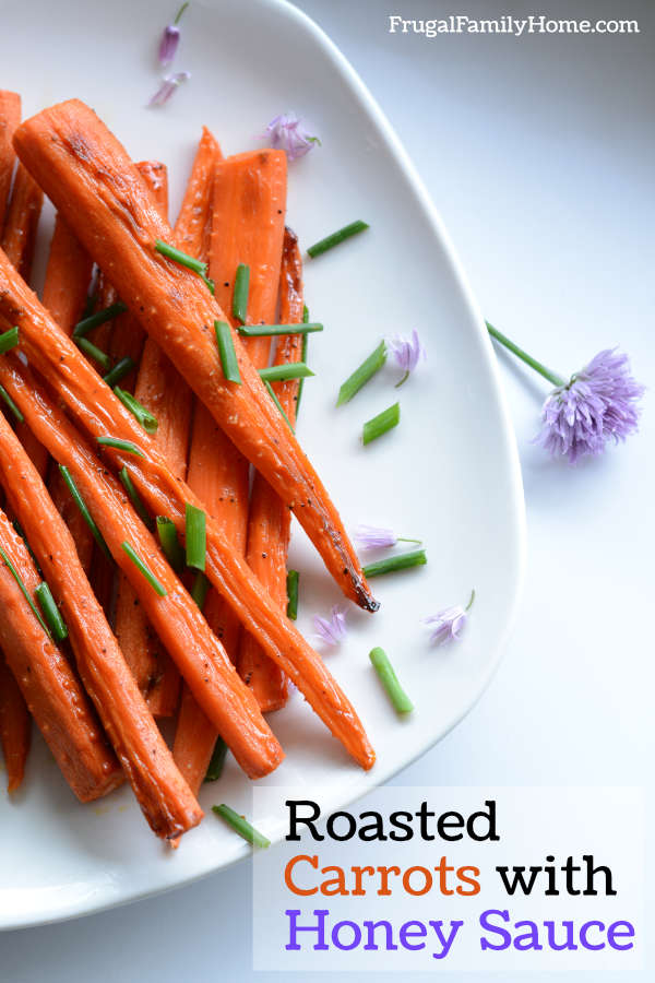 Honey sauce on roasted carrots