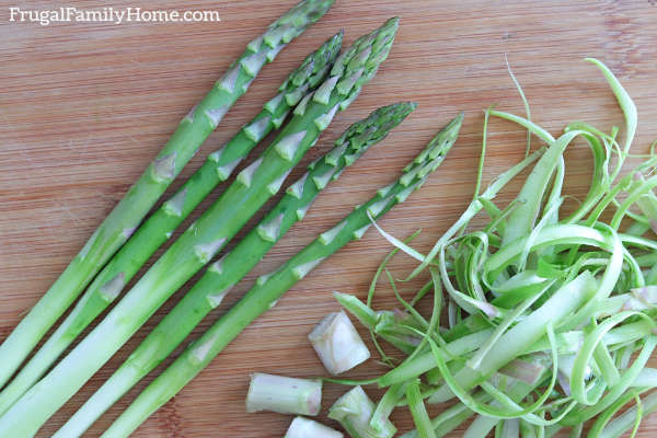 Asparagus stalks trimmed and ready to use.