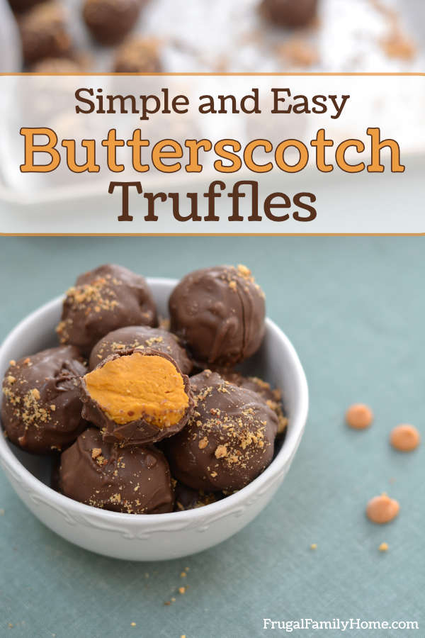 The banner for homemade buterscotch truffles.