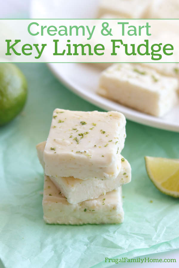 A stack of key lime fudge.