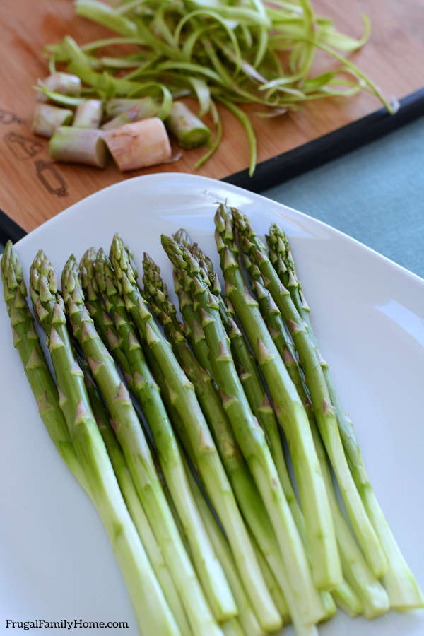 Asparagus spears trimmed the best way.