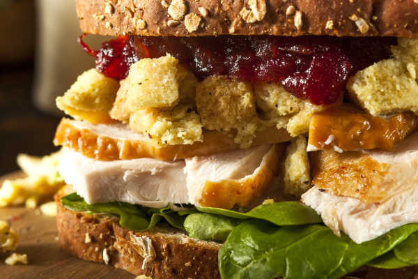 Turkey leftovers sandwich.