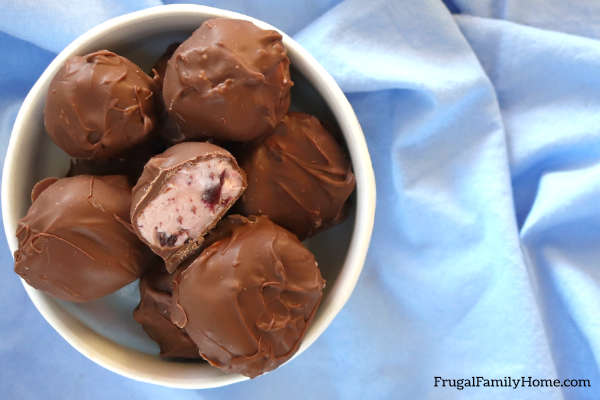 bowl of homemade chocolates