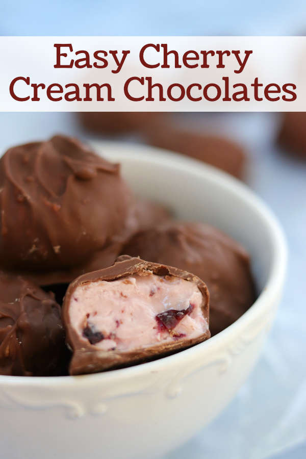 A bowl full of Cherry Cream Chocolates