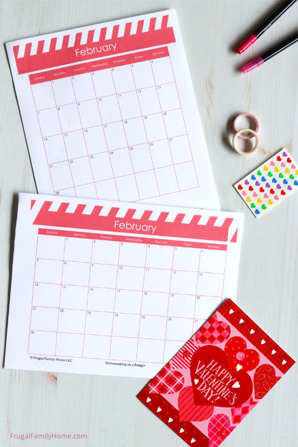 Free Printable February Calendar Pages (Editable too)