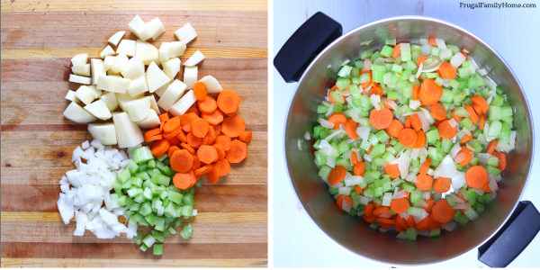 Chop the vegetables and cook them