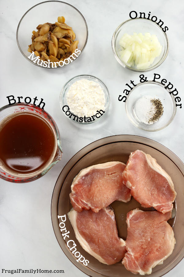 Ingredients for smothered pork chops