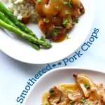 serving the slow cooker pork chops with gravy