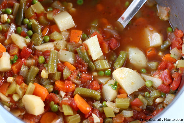 upclose vegetable soup