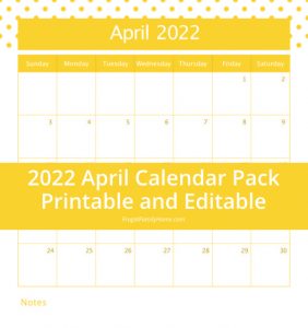Free April Printable Calendar Pages, Edit before You Print