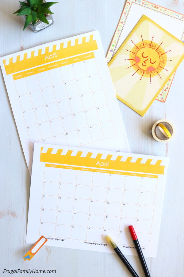 Free April Printable Calendar Pages, Edit before You Print