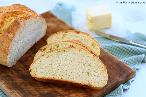 A few slices of homemade bread.