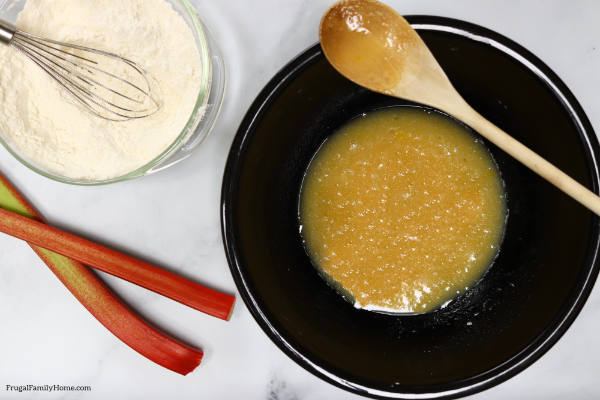 the wet ingredients for the bread.